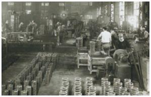 バネ工場として隆盛を誇った旧川崎工場(1978年)